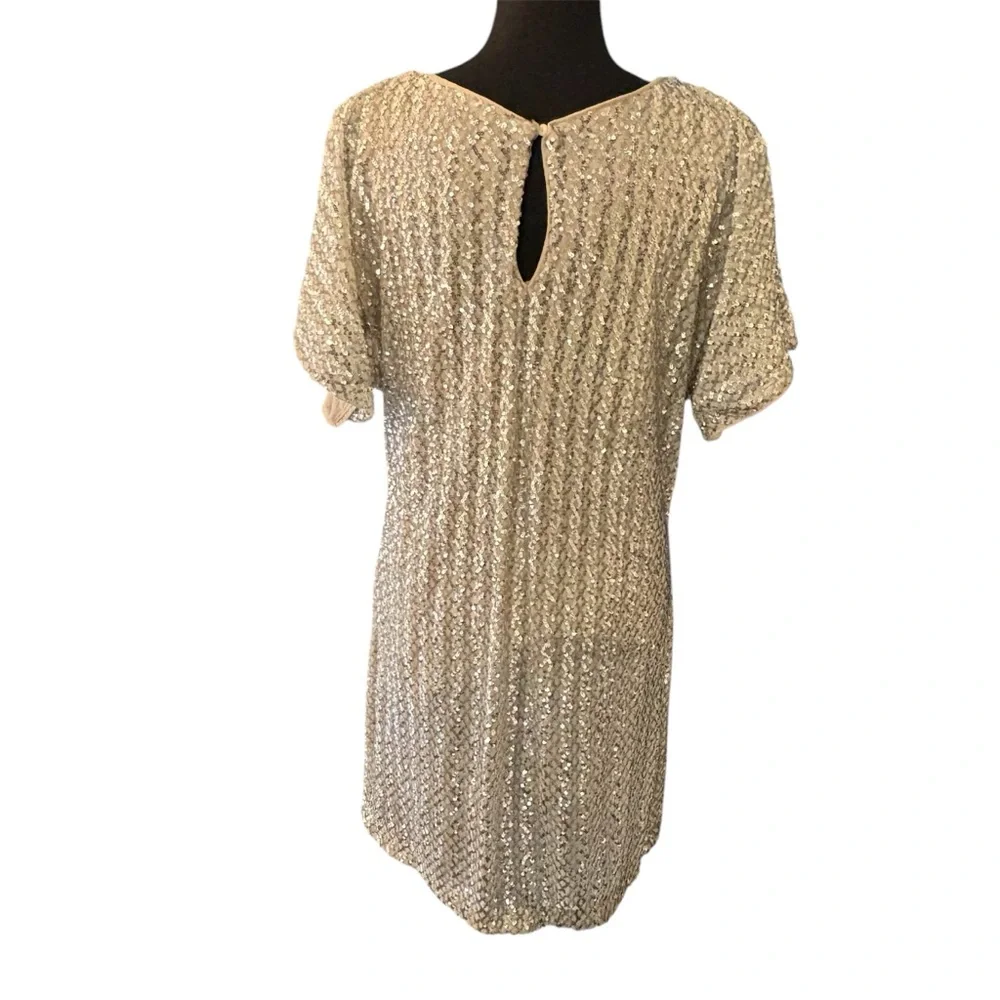 Vince Camuto short sleeve sequined shift dress sz 6 New - Picture 7 of 13
